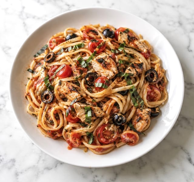 Mediterranean Chicken Pasta.