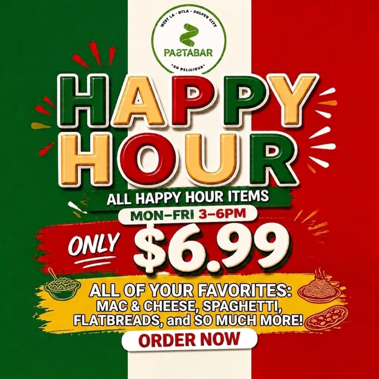$6.99 Happy Hour at Pastabar!