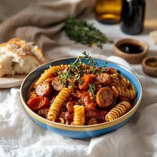 Sunset Sausage Marinara (Pasta, Italian Sausage, Cherry Tomatoes, Tomato Sauce)