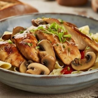 GF Chicken Mushroom (Gluten Free Penne Pasta, Grilled Chicken, Mushroom Sauce, Mushrooms, Parmesan) copy