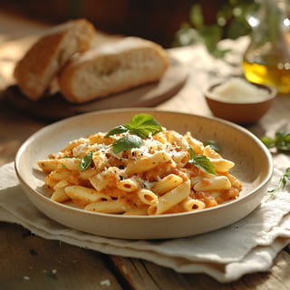 HAPPY HOUR Penne alla Vodka (Penne pasta in our Homemade vodka sauce, and topped with fresh Parmesan cheese) copy