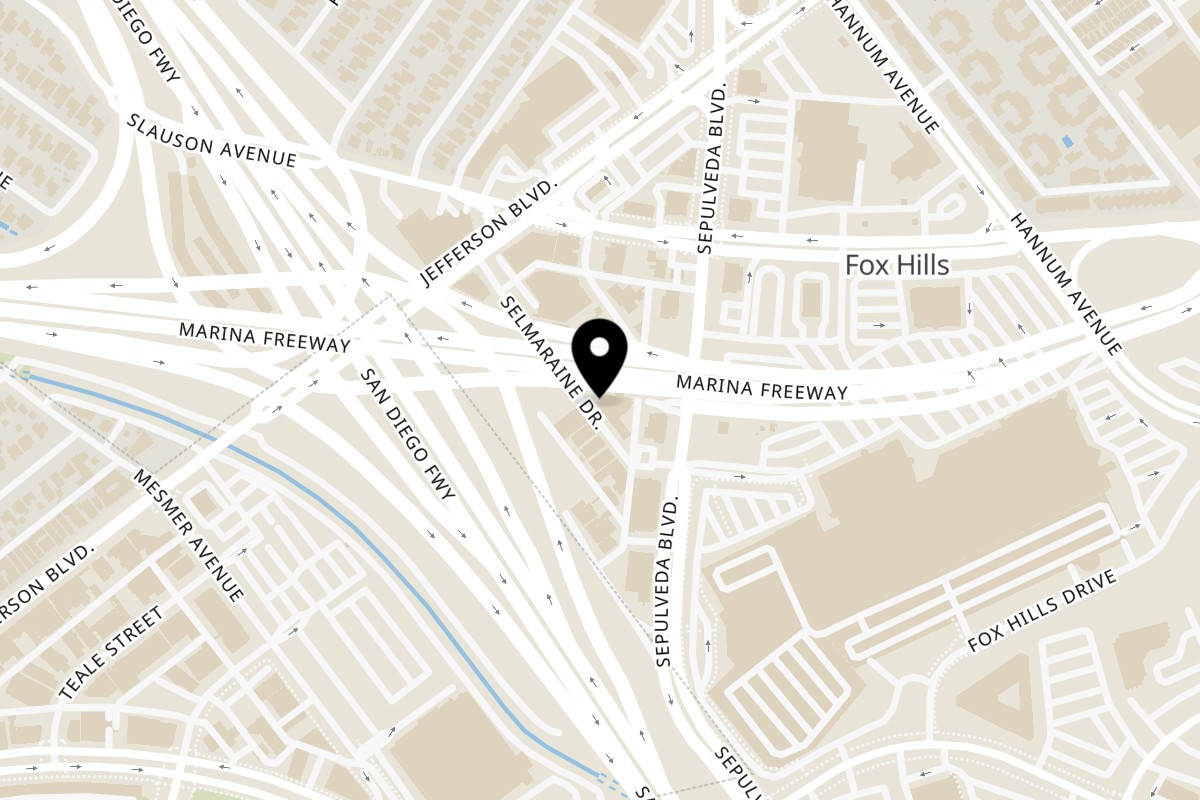 Map showing the location of Z Pastabar Culver City on 5660 Selmaraine Drive in Culver City